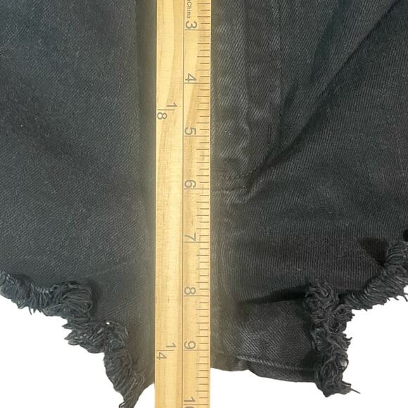Forever 21 Black‎ Denim Decorative Cutoff Shorts Womens Size 30 Distressed - Picture 7 of 7